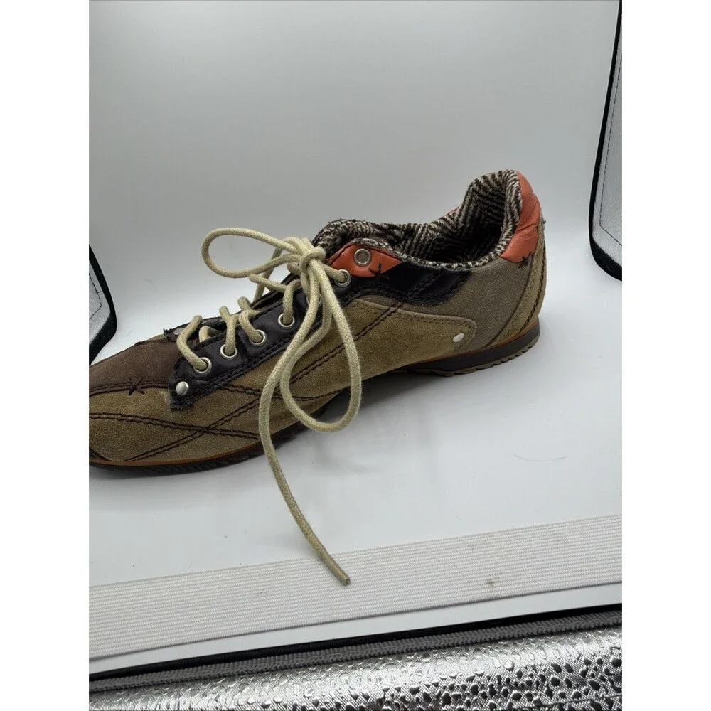 Levi’s Men’s Size 10 EC094 Brown Suede Canvas Tweed Mix Casual Sneakers